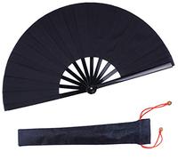 Ventaglio pieghevole ABS plastica-nylon Kung Fu Tai Chi 33 cm con custodia in tessuto per protezione
