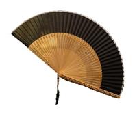 Ventaglio pieghevole cinese da donna in tinta unita vintage stile cinese in seta cava accessori per ventaglio silenzioso nero