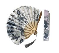 Ventaglio pieghevole con nappe cinesi antichi stili floreali ventilatore palmare per la decorazione domestica e spettacoli teatrali telaio in bambù