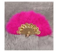 Ventaglio pieghevole da donna, ventaglio a mano in piume, personalizzato, pizzo africano, per matrimonio, decorazione della casa, fatto a mano, regalo di festa, decorazione della sposa (rosa pink)