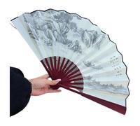 ventaglio pieghevole da donna, Ventaglio pieghevole in stile cinese Panno di seta bambù Pittura a inchiostro paesaggio