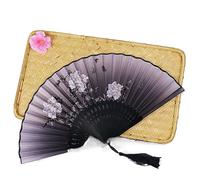 ventaglio pieghevole da donna, Ventaglio pieghevole in stoffa di bambù giapponese cinese da 21 cm for la decorazione della casa ballo(10)