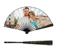 Ventaglio Pieghevole Decorativo Personalizzato, Ventaglio Pieghevole Personalizzato con Foto/Testo, Nuovi Sposi, Ventaglio Pieghevole a Mano, Oggetti di Scena per Feste, Regali Creativi per Amici