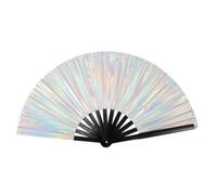 Ventaglio pieghevole grande e lucido, ventaglio pieghevole metallo portatile per bomboniere, ventaglio cinese da 10" per Kung Fu Tai Chi per festival, rave dance, ventaglio portatile scintillante