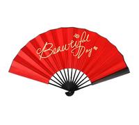 Ventaglio pieghevole in seta, 25,4 cm, impermeabile, per donne e donne, decorazione musicale, festival, chiesa, ragazze, danza domestica