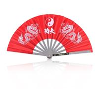Ventaglio pieghevole per Kung Fu Tai chi, in acciaio inox, per arti e danza, per uomini e donne, per spettacoli, danza, festival, regalo (nero)