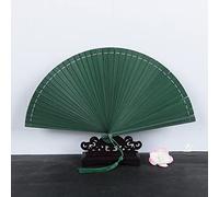 Ventaglio Pieghevole Piccolo Per Donne E Uomini,Ventagli Pieghevole Portatile In Bambù Vintage Cinese Per Matrimonio,Balli,Feste,Spettacoli,Verde