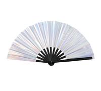 Ventaglio pieghevole | Ventilatore portatile pieghevole | Effetto olografico fantasia, puntelli per festival musicali, carnevale, abiti arcobaleno
