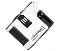 Ventaglio portatile con clip, ricaricabile, per il raffreddamento del corpo a mani libere, per lavoro all'aperto, campeggio, escursionismo, pesca, cantieri, flusso d'aria regolabile, luce LED nera