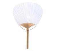 Ventaglio rotondo da 24 cm, con manico in legno, pieghevole, per imparare a dipingere a mano e ventilatore portatile per bambini