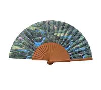 Ventaglio spagnolo Libro de la Selva - Legno e cotone - 23 cm - Custodia in yute natural - Accessorio moda - Fatto a mano in Spagna - Eventi e regali - Collezione Alzar la Mirada - Tusitala Barcelona