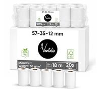 Ventalia Carta termica CB 57 x 35 x 12 mm - Senza BPA - Stampa chiara e durevole - Compatibile con qualsiasi dispositivo bancario Ingenico, Verifone, PAX, Sum up - Carta Premium - Quantità 20