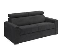 Vente-unique - 3 Seater Convertible Express Corduroy Sofa in Grey with Memory Foam Seat - Sleeping 140 cm - 22 cm Memory Foam Mattress