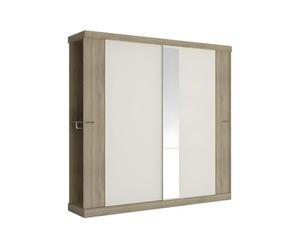 Vente-unique - Armadio 2 Ante scorrevoli con Specchio L.231 cm Quercia e Avorio - ADALRIK