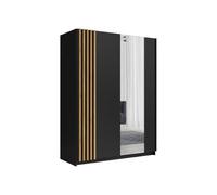 Vente-unique - Armadio 2 ante scorrevoli Con specchio L150 cm Nero e le - CALELA