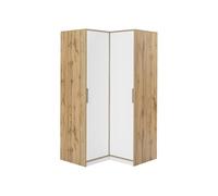 Vente-unique-Armadio angolare 2 ante L106 cm Bianco e le chiaro - LAMIKI
