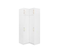 Vente-unique-Armadio angolare 2 ante L115 cm Bianco + Estensione - LIZANDRO