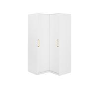 Vente-unique-Armadio angolare 2 ante L115 cm Bianco - LIZANDRO