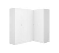 Vente-unique - Armadio angolare 5 ante L173 cm Bianco - LISTOWEL