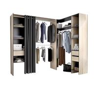 Vente-unique - Armadio Guardaroba angolare allungabile L164/214 cm Rovere e Antracite - GONTRAN