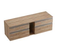 Vente-unique Brand Mobile da bagno - doppio lavabo MAGDALENA effetto rovere - 150x50 cm