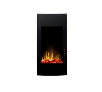 Vente-unique-Camino elettrico bombato VULCANO - L41 x P13 x H81 cm - Nero