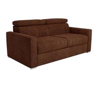 Vente-unique - Canapé 4 Places Convertible Express en Tissu Terracotta - Couchage 160 cm - Matelas 22 cm avec mémoire de Forme