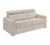 Vente-unique - Canapé convertible 4 places Vizir - velours - beige