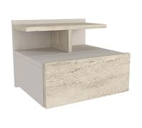 Vente-unique - Comodino Azelno - L 39.4cm x P 35cm x H 32cm - truciolato - beige