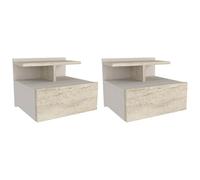 Vente-unique - Comodino Lotto di 2 Azelno - truciolato - beige