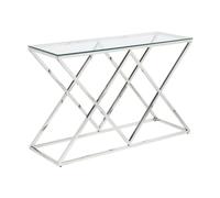 Vente-unique - Console Vetro temperato e Acciaio Cromato - Charlotte