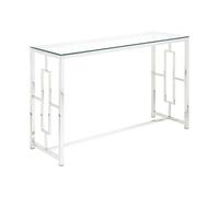 Vente-unique - Console Vetro temperato e Acciaio Cromato - Clotilde