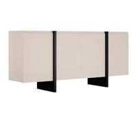 Vente-unique-Credenza con 4 ante in MDF Beige e Nero - LUVONIA