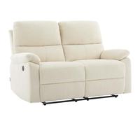 Vente-unique-Divano 2 posti relax elettrico in Velluto a coste Beige - LUNANO