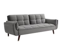 Vente-unique - Divano 3 posti allungabile divano letto in velluto grigio Gulcan