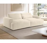 Vente-unique-Divano 4 posti seduta comoda e profonda in Tessuto ciniglia Beige - COLYSIA