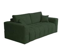 Vente-unique - Divano a 4 posti convertibile Express in tessuto Bouclette Verde - Letto 160 cm - Materasso 20 cm ISSORO