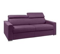 Vente-unique - Divano a 4 posti convertibile Express in tessuto viola con seduta in memory foam - letto 160 cm - materasso 18 cm