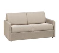 Vente-unique - Divano letto 2 posti a ribalta in Tessuto Beige - Larghezza Materasso 120 cm - Spessore 18 cm - CALIFE