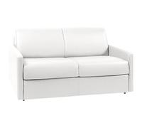 Vente-unique - Divano letto 2 posti Calife - similpelle - bianco