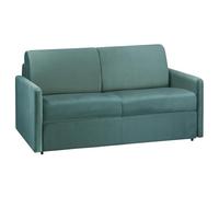 Vente-unique - Divano letto 2 posti Calife - velluto - verde smeraldo