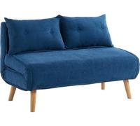 Vente-unique-Divano letto 2 posti in tessuto Blu - VALERIO