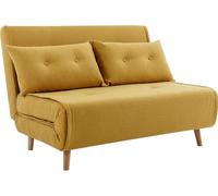 Vente-unique-Divano letto 2 posti in Tessuto Giallo senape - URIBIA