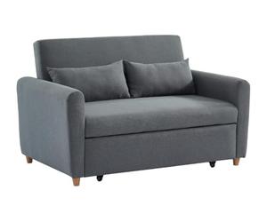 Vente-unique-Divano letto 2 posti in tessuto Grigio - AYLA