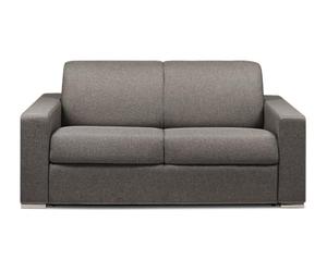 Vente-unique-Divano letto 2 posti ribalta Doghe larghe 120cm Mater. 14cm Memory foam - Tessuto Antracite - CALITO