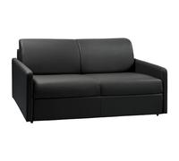 Vente-unique - Divano letto 3 posti a ribalta in similpelle Nero - Larghezza Materasso 140 cm - Spessore da 18 cm - CALIFE