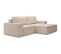 Vente-unique - Divano letto 3 posti Amelia - poliestere - beige