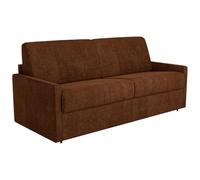 Vente-unique - Divano letto 3 posti Calife - poliestere - terracotta