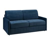Vente-unique - Divano letto 3 posti Calife - velluto - blu notte