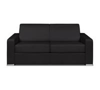 Vente-unique - Divano letto 3 posti Calito - 100% pelle - nero